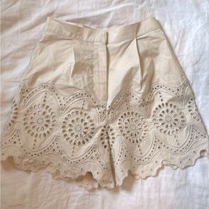 Embroidered High Waist Shorts